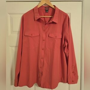 Eddie Bauer Pink Long Sleeve Button Down Shirt
